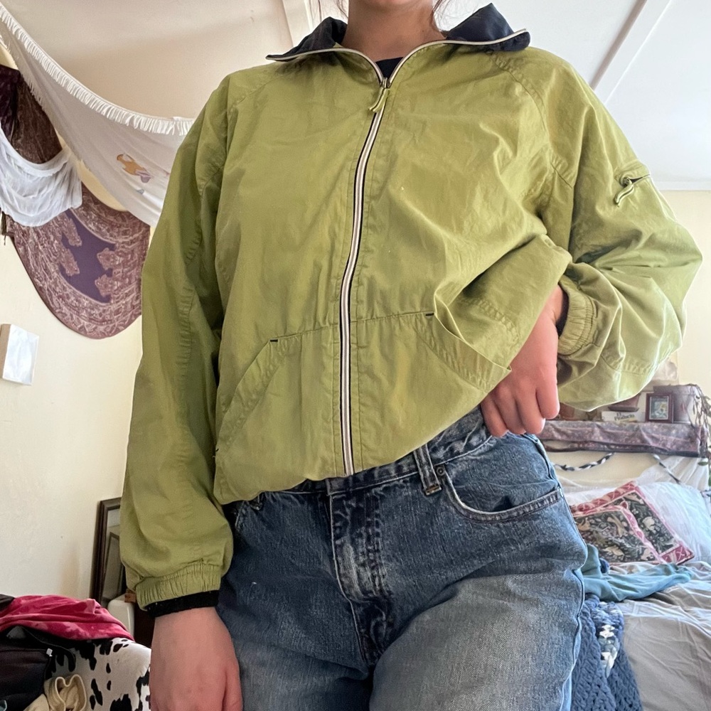pale lime green light outdoor jacket
